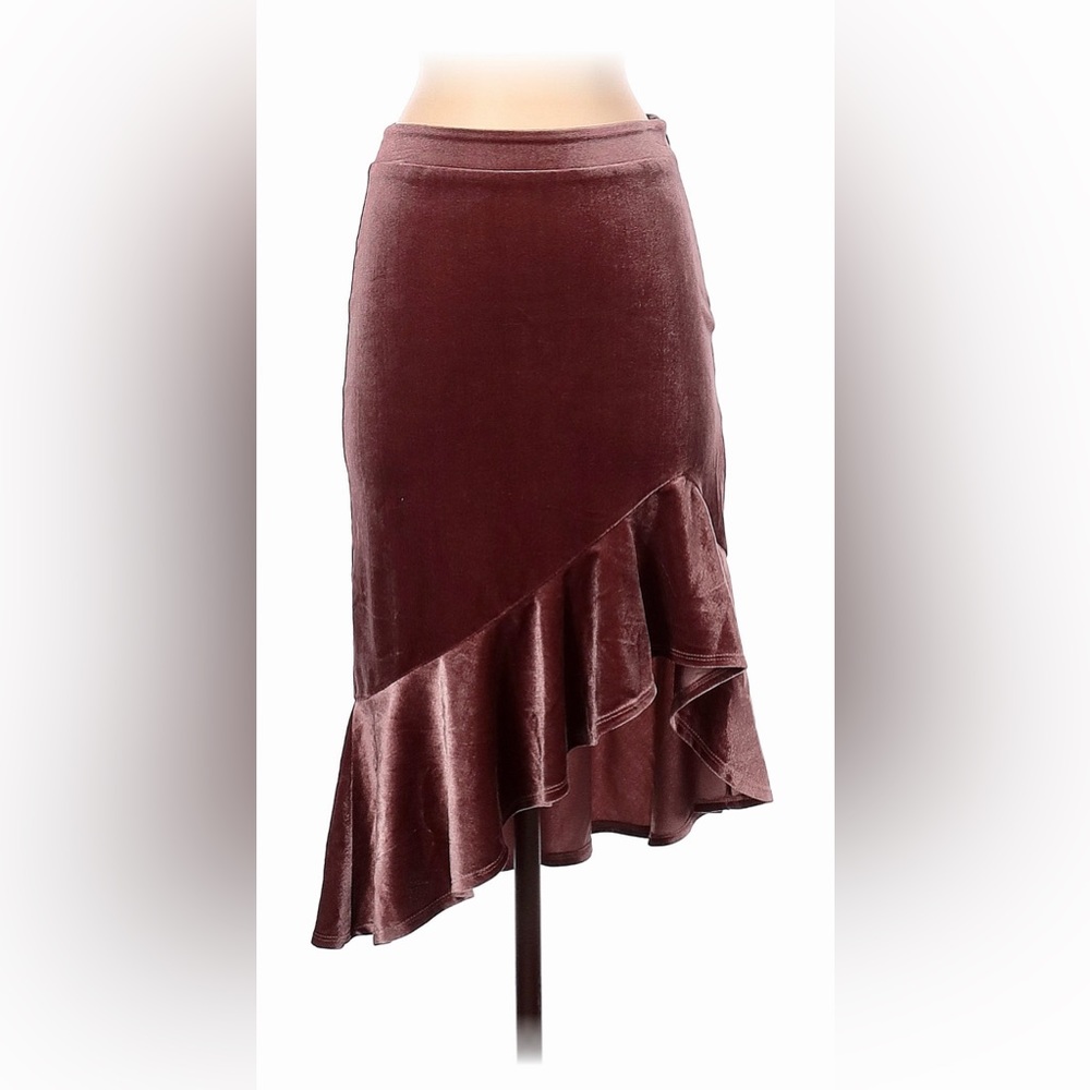 Forever 21 Velour Ruffled Midi Skirt